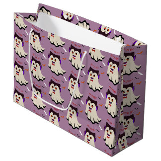 Dracula Boo Pattern Lavender Large Gift Bag