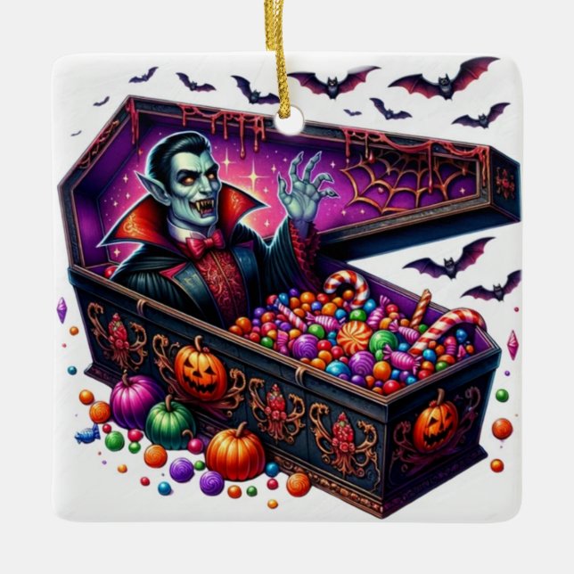 Dracula Candy Ceramic Ornament (Front)