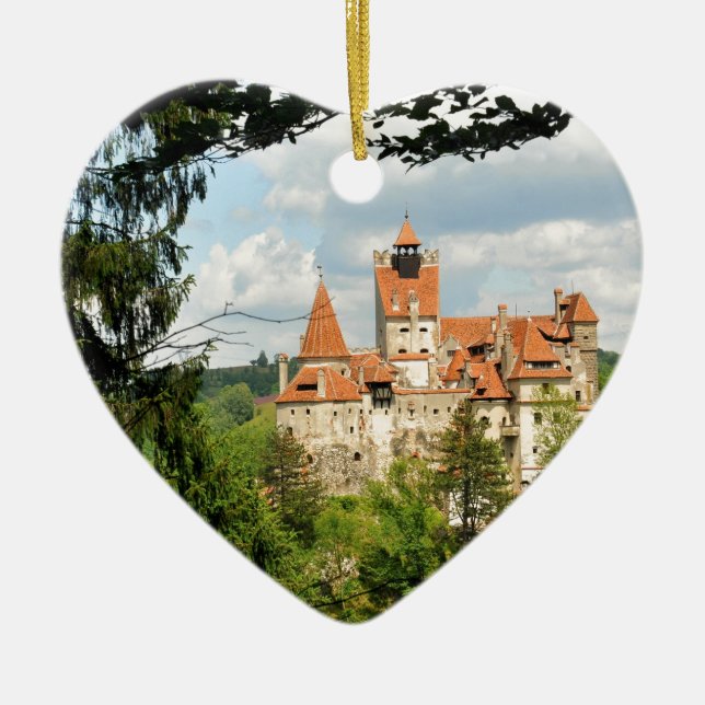 Dracula Castle in Transylvania, Romania Ceramic Ornament (Front)