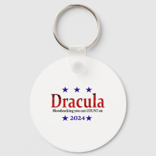 Dracula Election Sign - Funny Halloween And Humour Key Ring