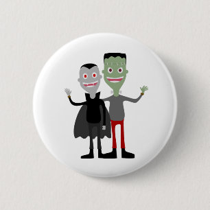 Dracula & Frankenstein 6 Cm Round Badge