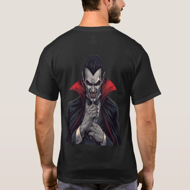 Dracula Gothic Horror Halloween T-Shirt (Back)