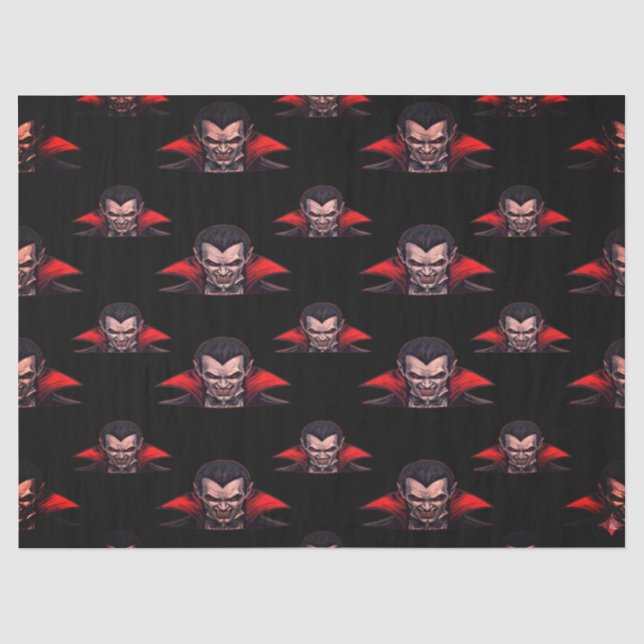 Dracula Gothic Horror Halloween Tissue Paper (Front)