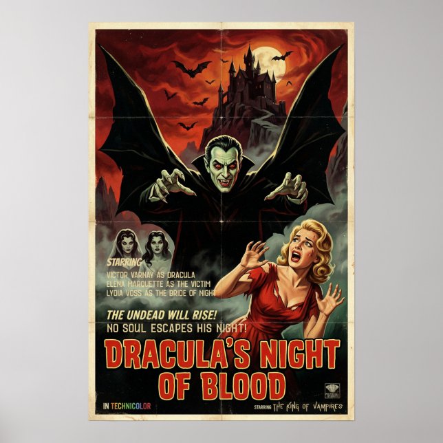 Dracula Poster Gothic Vampire Horror Spooky Art (Front)