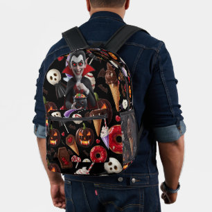 Dracula’s Halloween Candy Printed Backpack