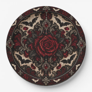 Dracula’s Night Female Vampire Halloween Party Paper Plate