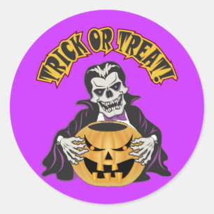 Dracula Skull Classic Round Sticker
