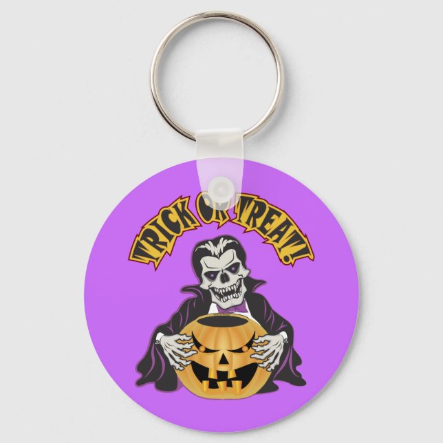Dracula Skull Key Ring (Front)