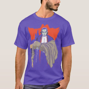 Dracula Vampire rying a Woman Illustration T-Shirt