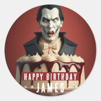 Dracula Vampire themed Cream Cake - Birthday