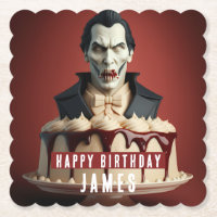 Dracula Vampire themed Cream Cake - Birthday