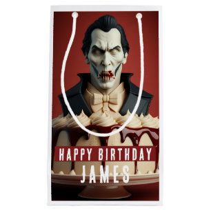 Dracula Vampire themed Cream Cake - Birthday Small Gift Bag