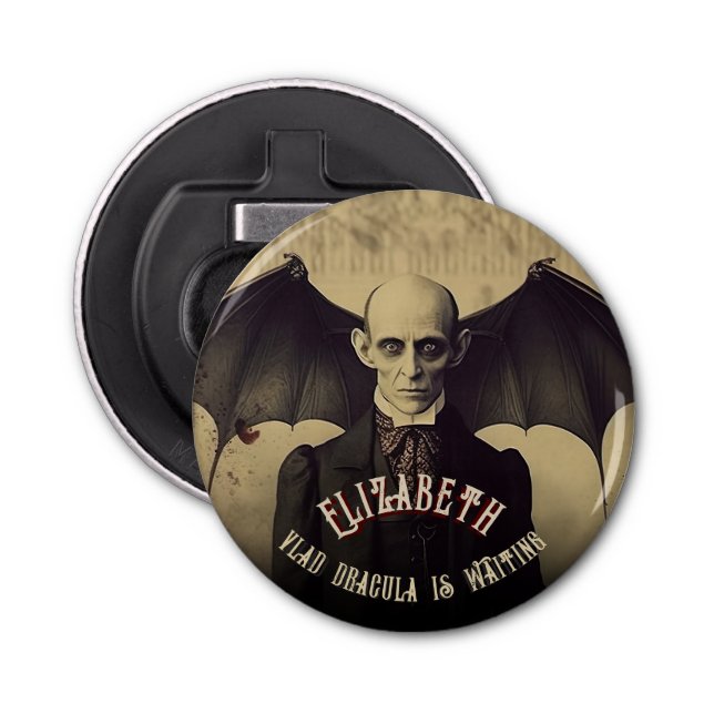 Dracula Vintage Gothic Halloween Party Favour Bottle Opener (Front)