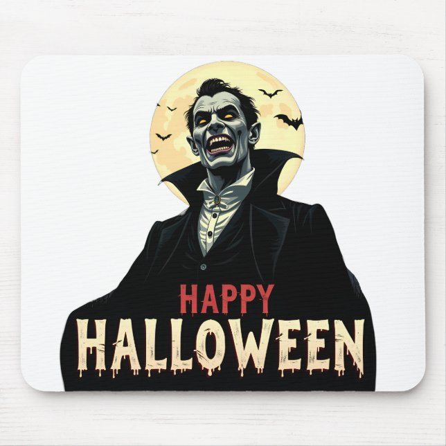 Dracula Wishes You a Spooky Night Mouse Pad (Front)