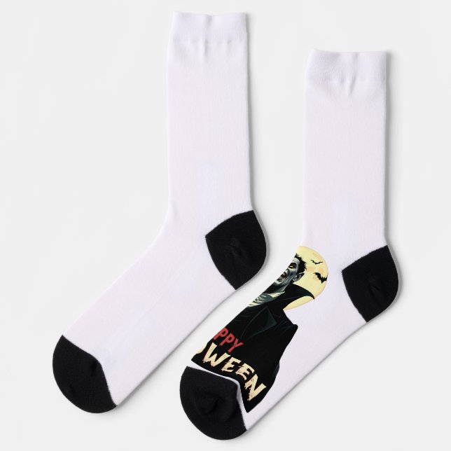 Dracula Wishes You a Spooky Night Socks (Left)