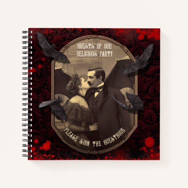 Dracula's Kiss Victorian Halloween Guest Book (Front)