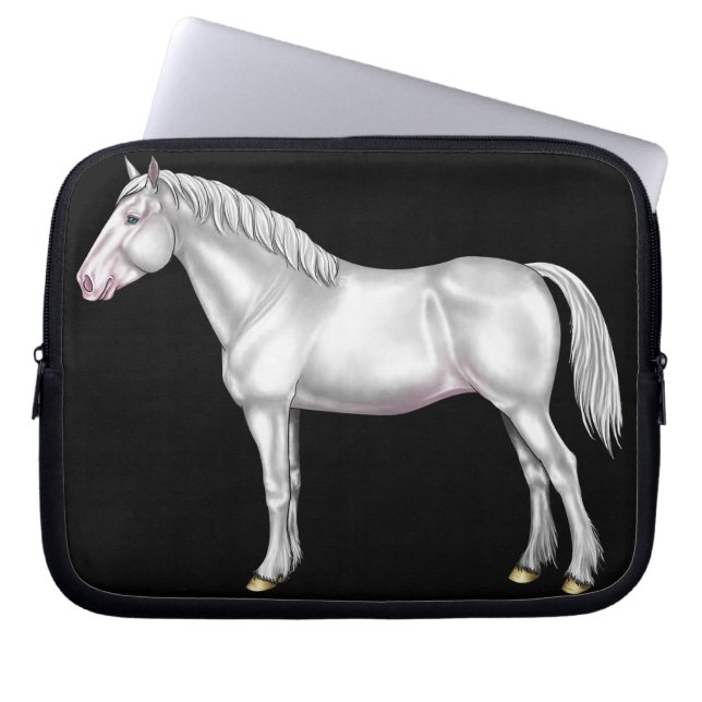 Draft Horse - White Laptop Sleeve (Front)