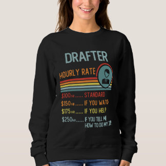 Drafter Hourly Rate  Retro Job Title Sweatshirt