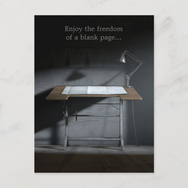 Drafting Desk Lamp & Blank Paper Postcard (Front)