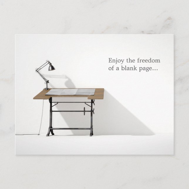 Drafting Desk Lamp & Blank Paper Postcard (Front)