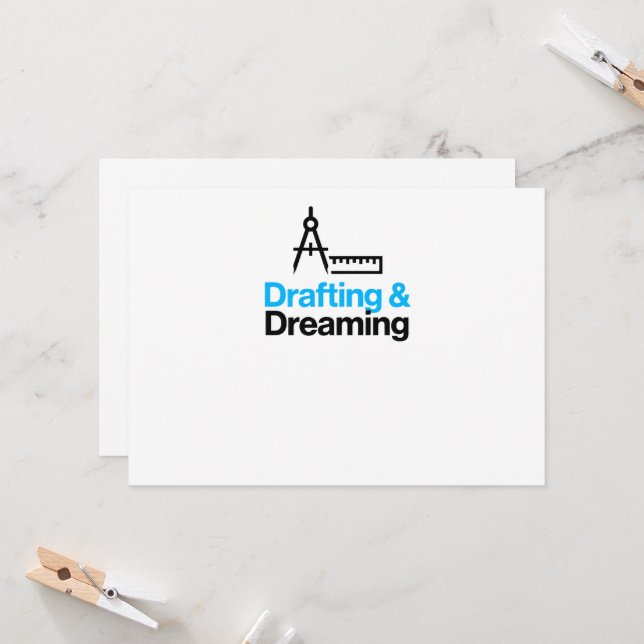 Drafting & Dreaming - Architect & Creative Process Invitation (Front/Back In Situ)