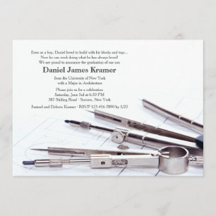 Drafting Tools Graduation Invitation