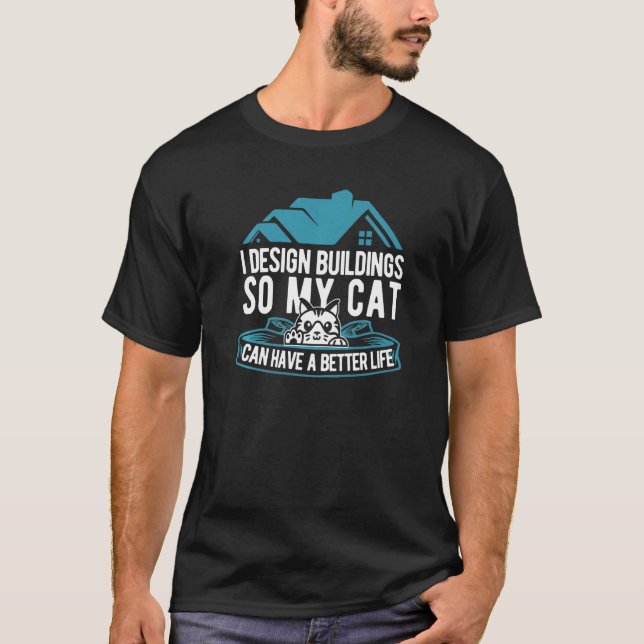Draftsman Cat  Architecture House Civil Engineer A T-Shirt (Front)