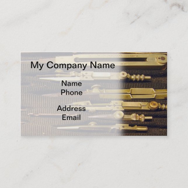 Draftsman Set Technical Drawing Tools Business Card (Front)