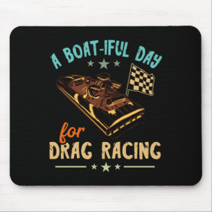 Drag boat racing beautiful day boater speedboat mouse pad