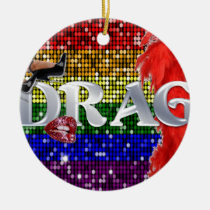 Drag Ceramic Ornament