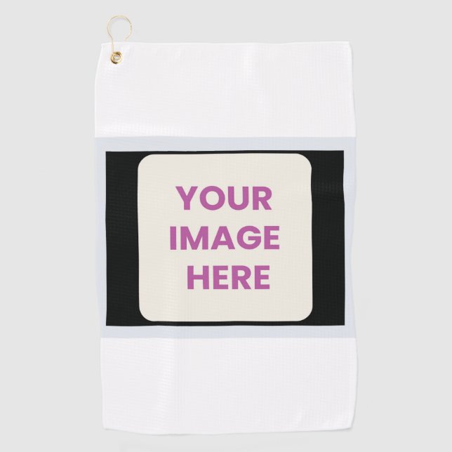 Drag & Drop Custom Logo Here Golf Towel (Front)
