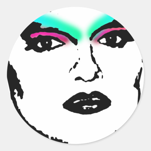drag queen classic round sticker (Front)