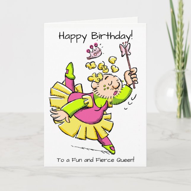 Drag Queen Funny Birthday Card (Front)