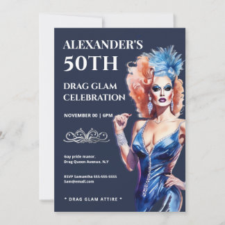 Drag queen lgbtq carnival festival glam glitz invitation