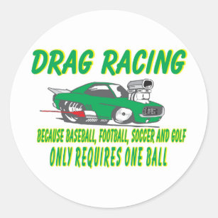 drag racing 1 classic round sticker