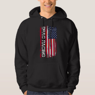 Drag Racing - American Flag Drag Racer Race Car Lo Hoodie