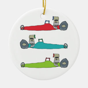 Drag Racing Ceramic Ornament