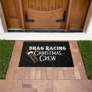 Drag Racing Christmas Crew Funny Racing Doormat