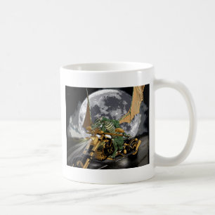 Drag-racing Dragon and Moon Fantasy Artwork Coffee Mug
