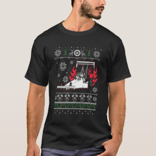 Drag Racing Dragster Ugly Christmas Ugly Design T-Shirt