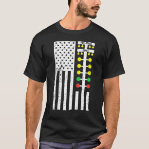 Drag Racing Flag American Drag Race Track Strip Li T-Shirt