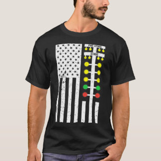 Drag Racing Flag American Drag Racer Drag Strip Tr T-Shirt