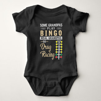 Drag Racing Grandpa Mechanic Dragster Grandfather Baby Bodysuit