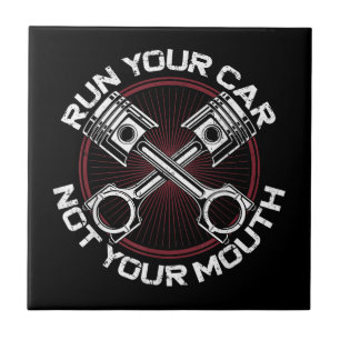 Drag Racing Race Car Vintage Run Your Car Not Your Ceramic Tile