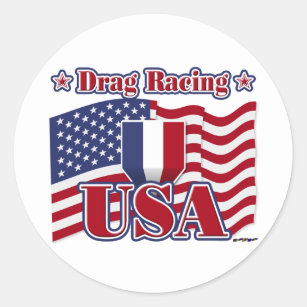Drag Racing USA Classic Round Sticker