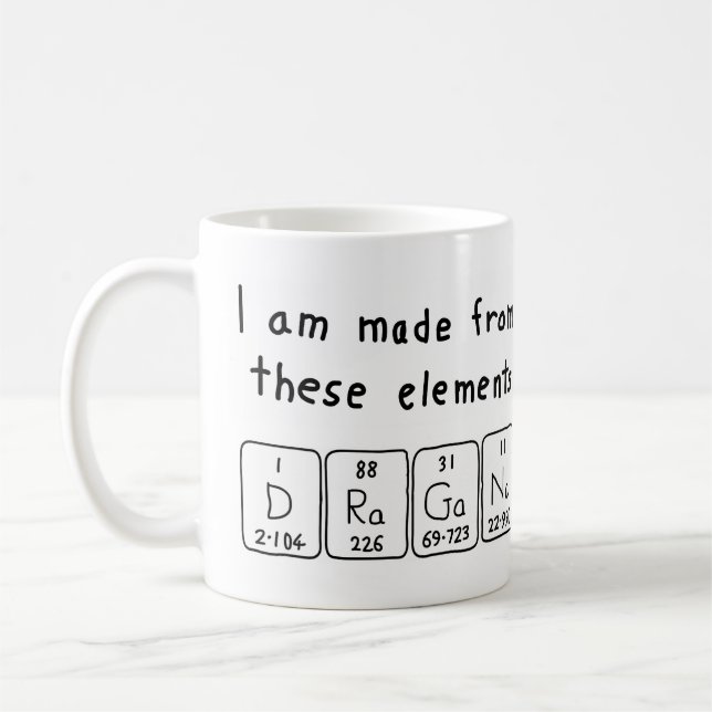 Dragana periodic table name mug (Left)