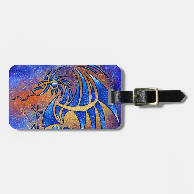 Dragissous V1 - blue dragon Luggage Tag (Front Horizontal)