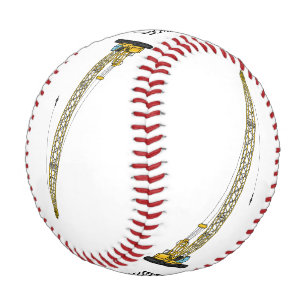 Dragline excavator cartoon illustration baseball