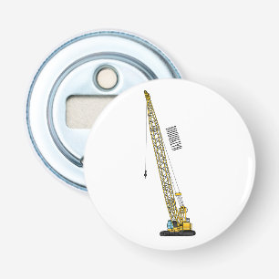 Dragline excavator cartoon illustration bottle opener