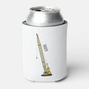 Dragline excavator cartoon illustration can cooler